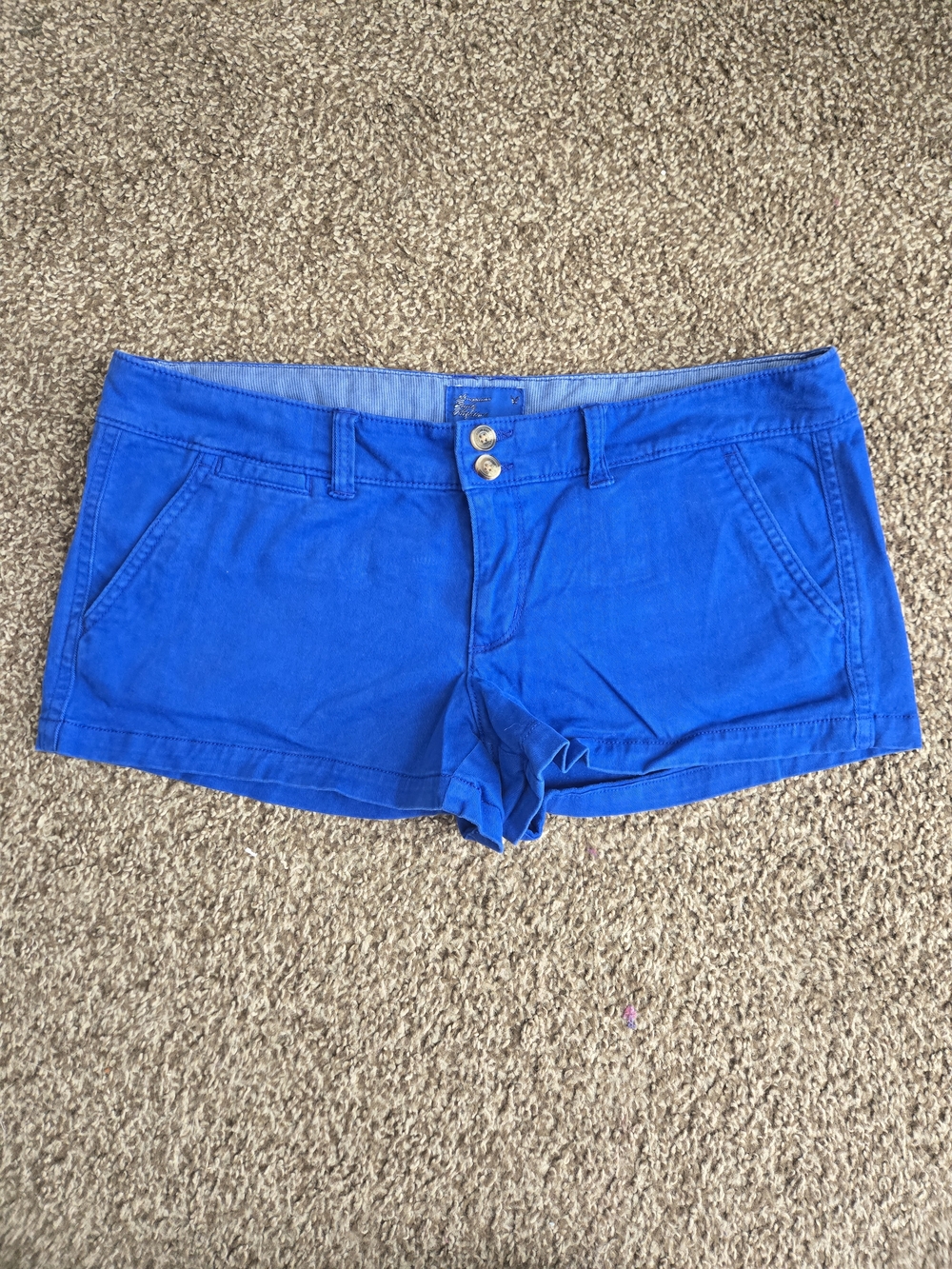 American Eagle Outfitters Electric Blue Low-Rise Jean Shorts